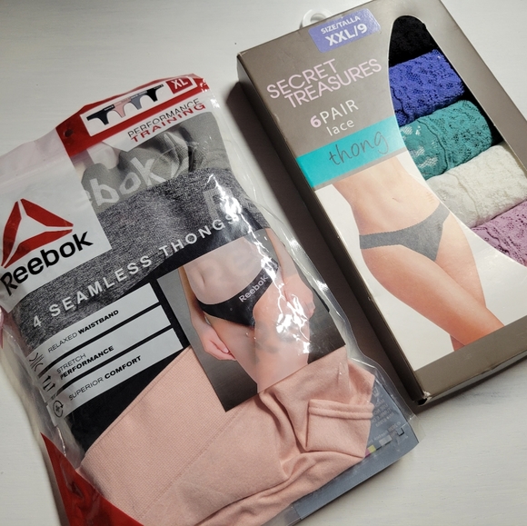 Reebok Other - Reebok 4pk Seamless & Secret Treasures 6pk Lace Thongs
